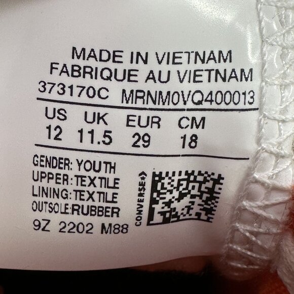 Converse Untitled Hi Not A Chuck Kids size 12 White Black Hightop Shoes - Picture 7 of 7